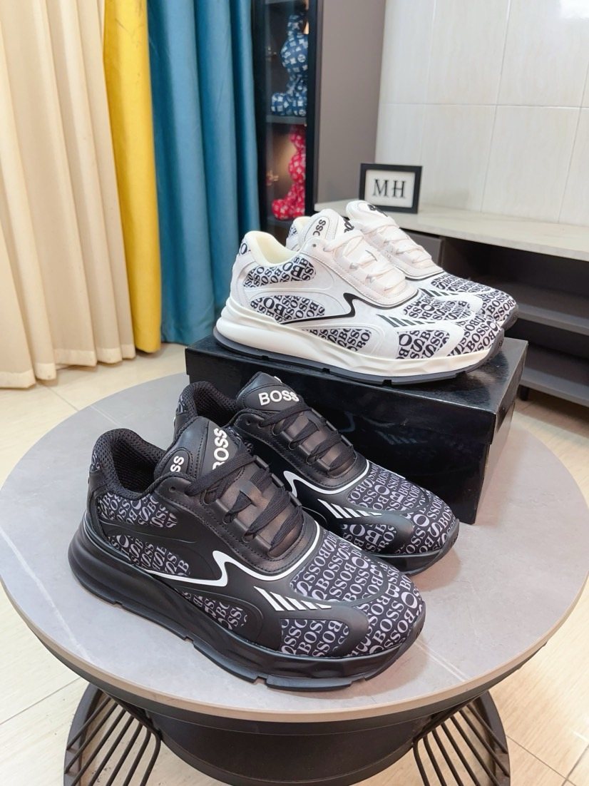 Hugo Boss Men's Logo-Pattern Low-Top Sneakers