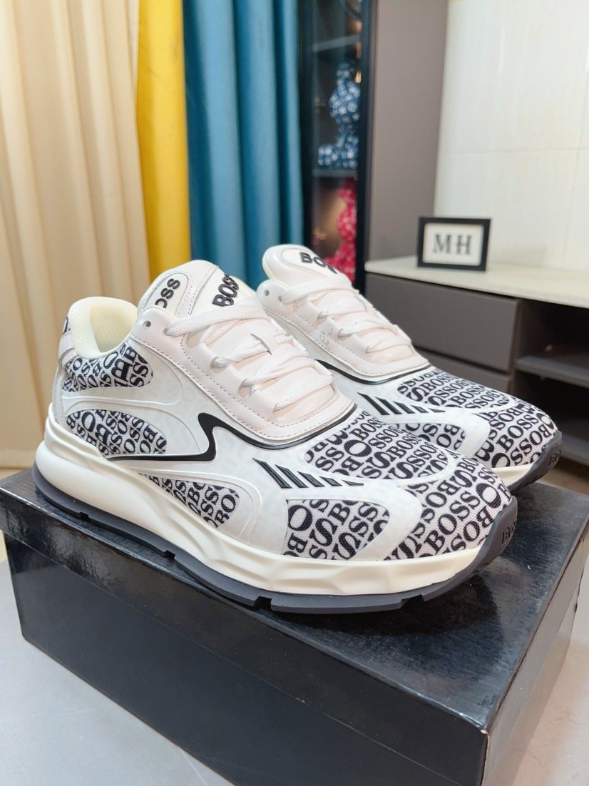 Hugo Boss Men's Logo-Pattern Low-Top Sneakers