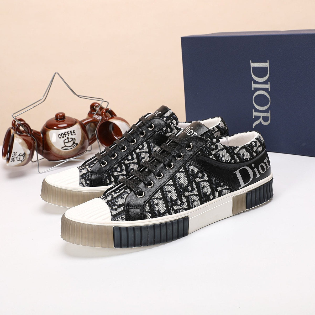 Dior Patterned High-Top Sneakers