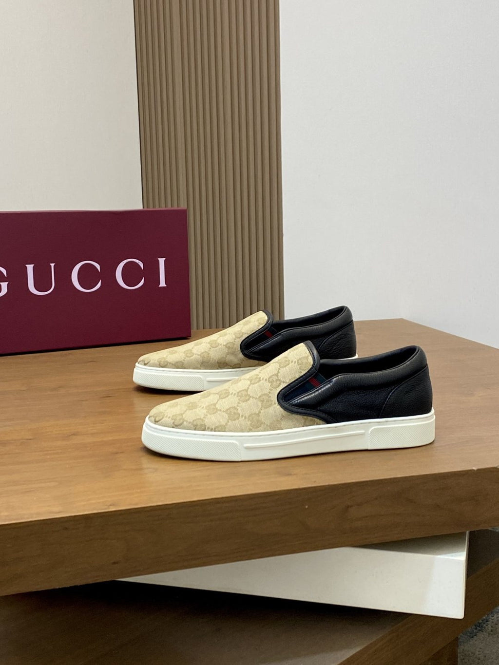 Gucci Patterned Slip-On Sneakers