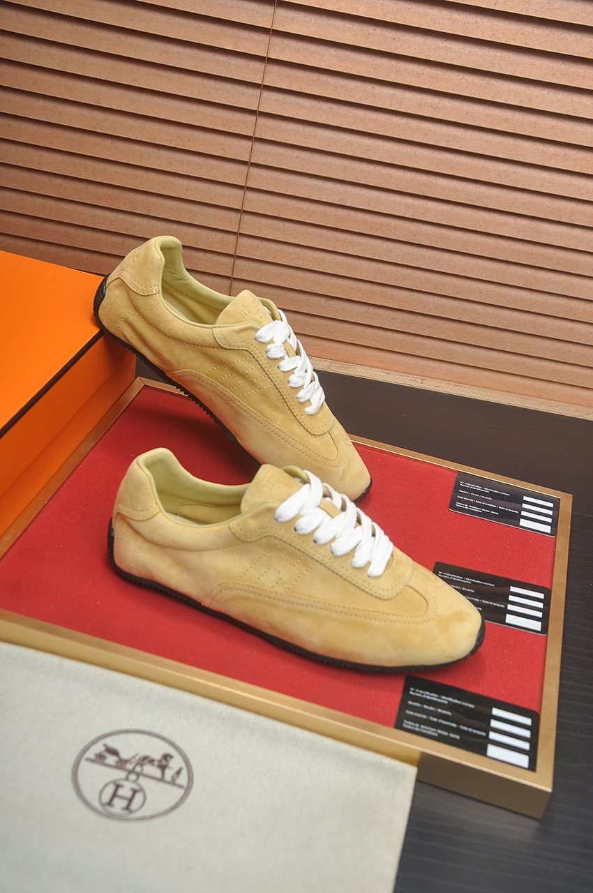 Hermes Low-Top Lace-Up Sneakers