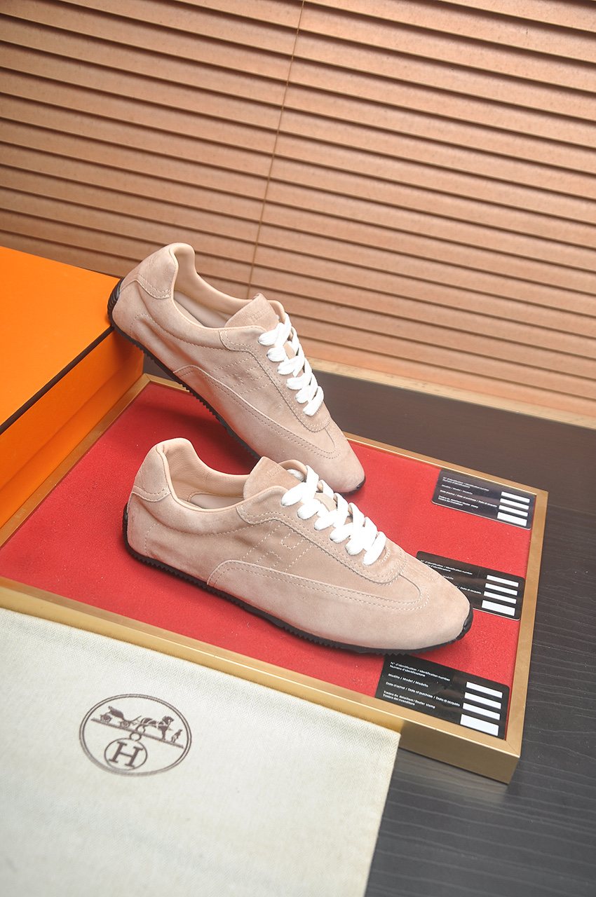 Hermes Low-Top Lace-Up Sneakers